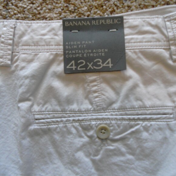 Banana Republic Aiden Slim Fit Pant size 42/34 Off-White - Picture 5 of 5